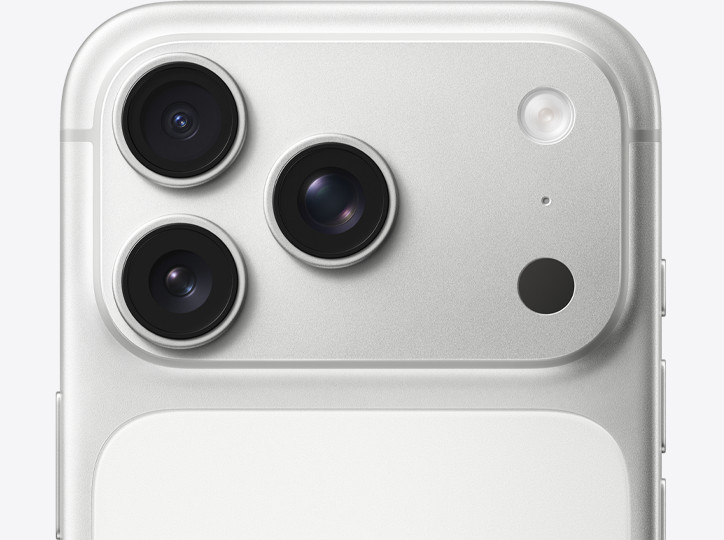 Apple iPhone 17 Pro in Silber, Vorder- und Rückansicht
