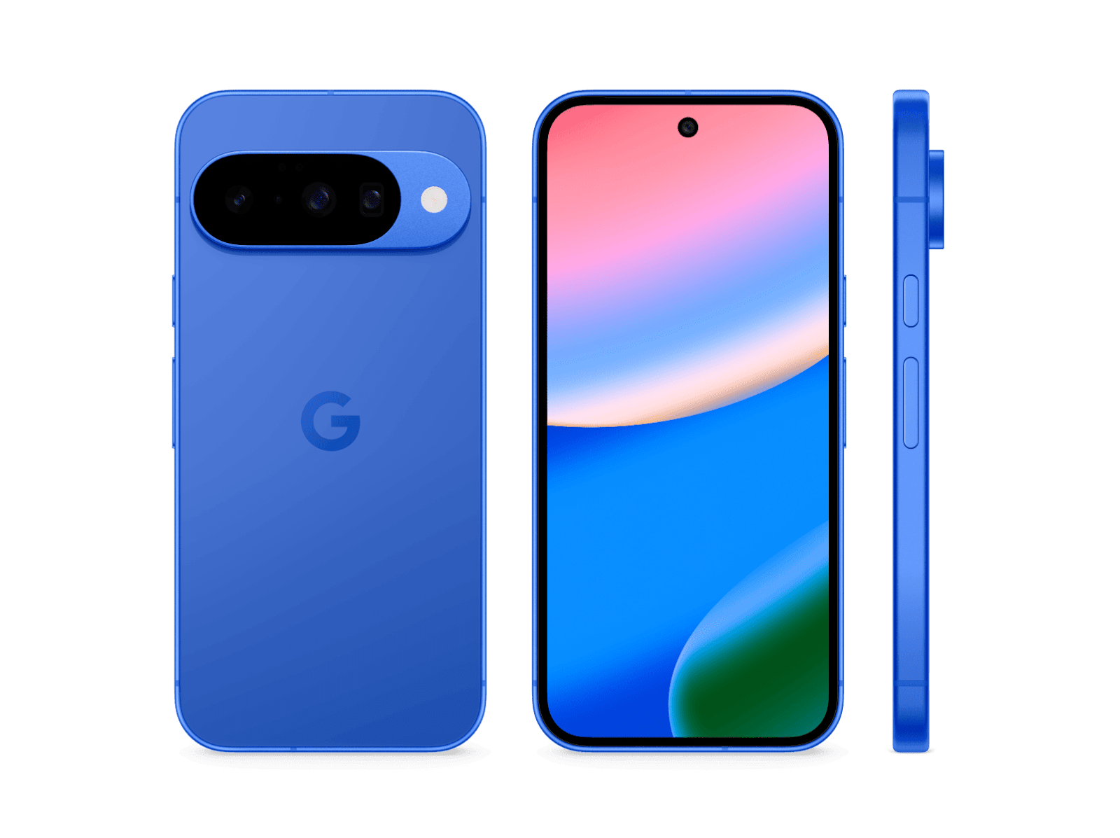 Google Pixel 10 in Vorder- und Rückansicht